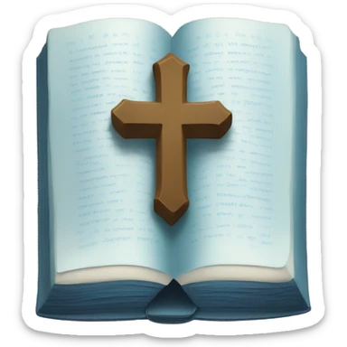 create an open blue book with a cross on top sticker