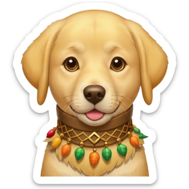 Yellow lab at thanksgiving sticker