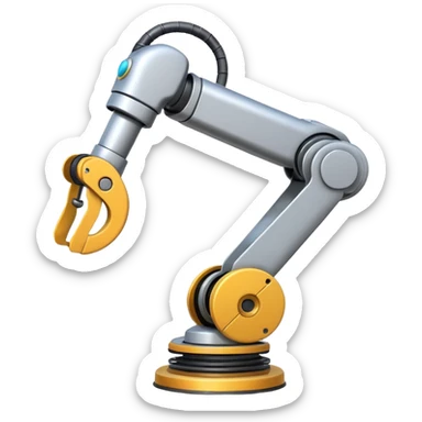 Industrial Arm – Silver robotic arm, gripping tool sticker