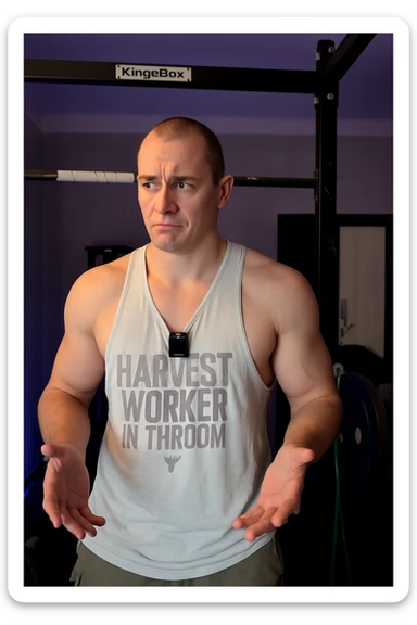 Uomo che si allena e sta cercando di capire quanta intensità mettere sticker