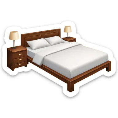 neat and tidy bedroom with everything in place, simple and inviting sticker