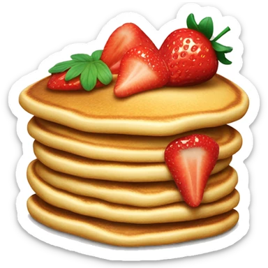 Pancakes with strawberry’s on top  sticker