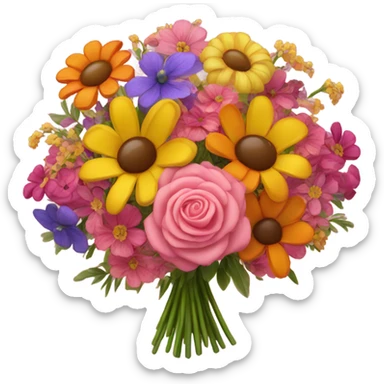 Bouquet of pink and yellow and orange flowers very pretty sticker