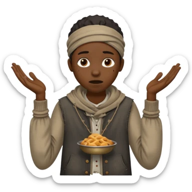 black person begging for food sticker