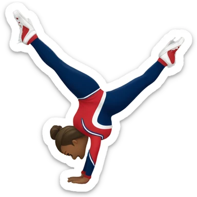 cheerleader doing a toe touch  sticker