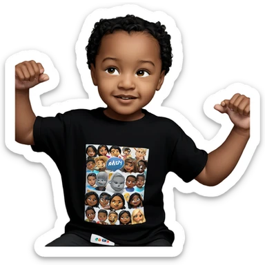 boy in black shirt portrait sticker