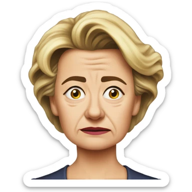 Ursula von der Leyen very sad sticker