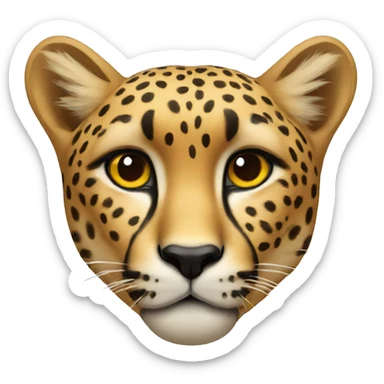 cheetah head with heart kiss sticker
