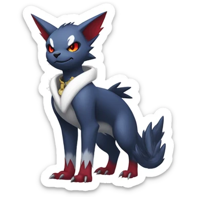 Cool Edgy Nargacuga-Absol-Zangoose-Sneasel-Quilava with a collar on, full body sticker