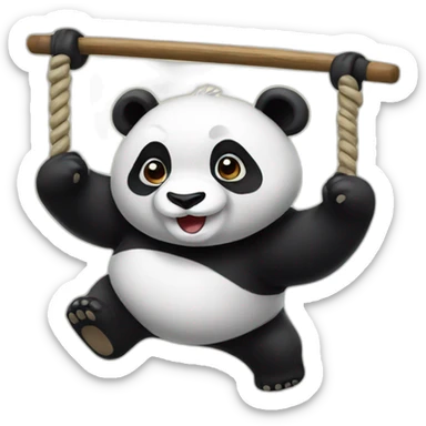 A panda that swings sticker