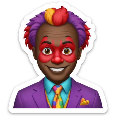 black man Clown with a tie and suit sticker