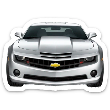 Silver Camaro 2010 with black front lips and black spoiler sticker