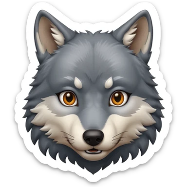 crea un avatar come personaggio lupo solo viso sticker