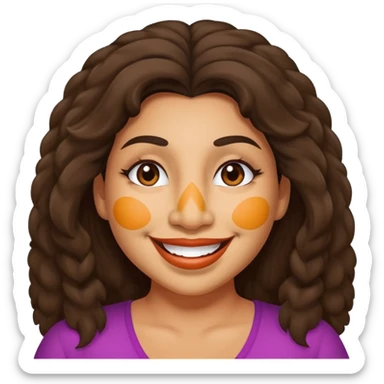 thick latina baddie with a hairy face and a large nose sticker