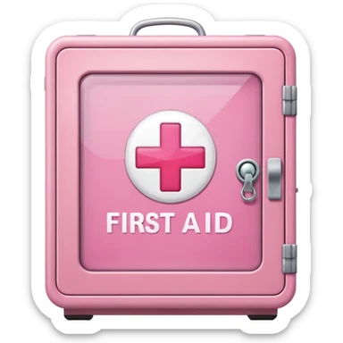 
pink first aid cabinet front glass sticker