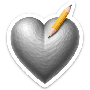 pencil draw heart sticker