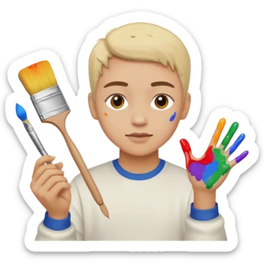artiste peintre à sticker