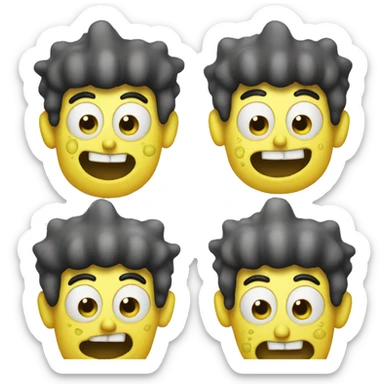 spongebob like an emoji, apple iOS style,  sticker