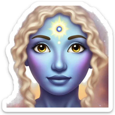 Pleiadian radiant glowing diva woman female third eye sticker