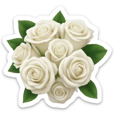 White rose bouquet  sticker