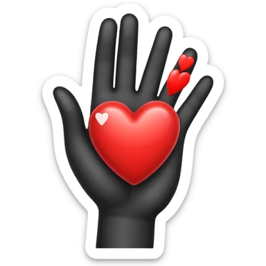Hand heart emoji with a red heart inside sticker