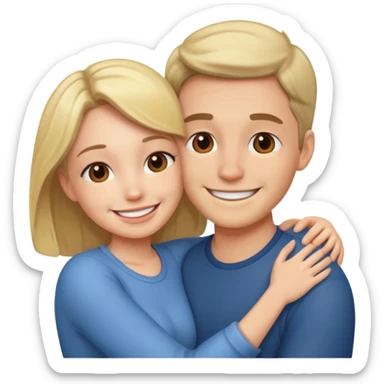 Couple hugging each other sticker