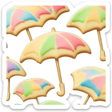 Sugar cookie with with umbrella   sticker