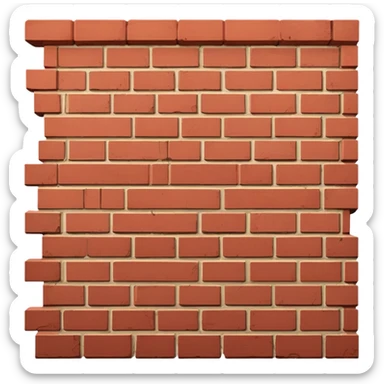 brick wall viewed from the side, perspective view sticker