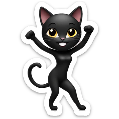 Black Cat dancing black  high heels  sticker