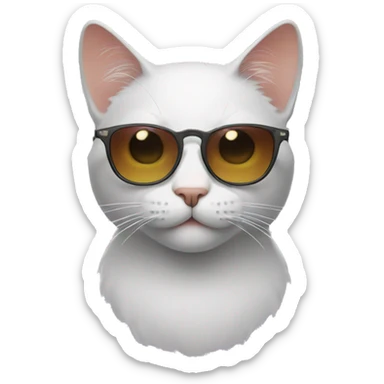Cat with sunglasses sticker
