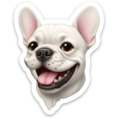 Dog french bulldog head happy sticker