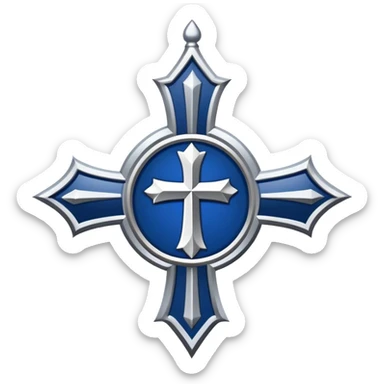 Bishop's emblem with a touch of dark blue sticker
