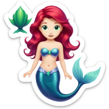 ariel Princess with fin sticker