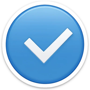 Blue circle with a check mark inside sticker