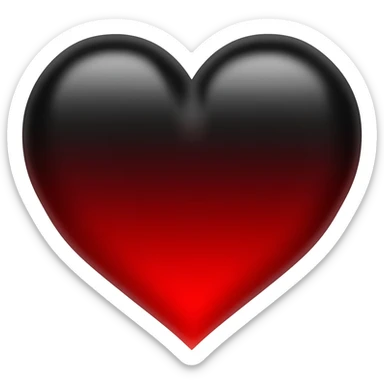 Gothic black and red gradients heart sticker
