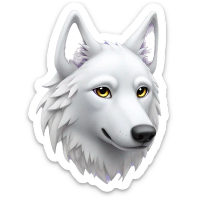 White wolf with pale purple wings sticker