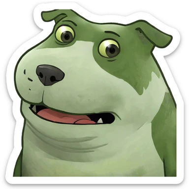 big fat white dog sticker