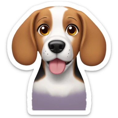 Beagle with a hairband with the name Chèrie sticker