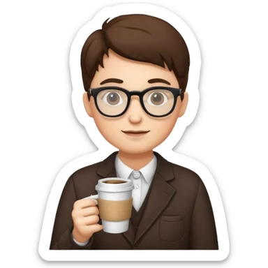 coffe and glassesü sticker