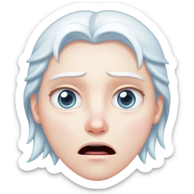 Blank stare, mouth slightly open, frozen in a moment of mental malfunction. sticker