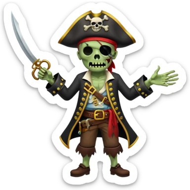 Pirate Zombie full body sticker