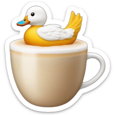 cappuchino with a duck in the foam (no real duck but from foam) sticker