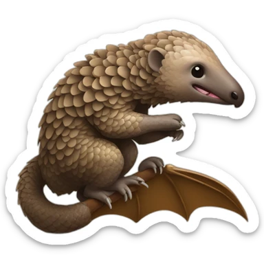Pangolin eating a bat sticker