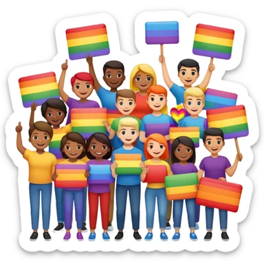 LGBTQ demonstration sticker