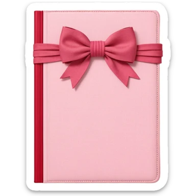 Junk journaling aesthetic book cover, tactile fabric textures, classic framing
Red yarn bow as focal point, soft shadows, calm pastel pink backdrop
Elegant, cozy, artistic, high-end print design sticker