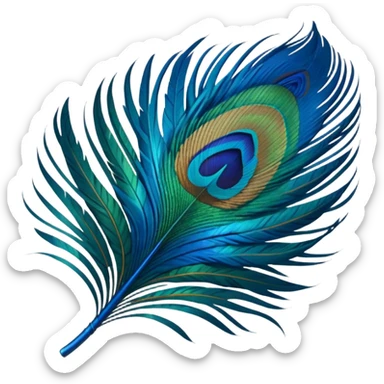 Peacock feather sticker
