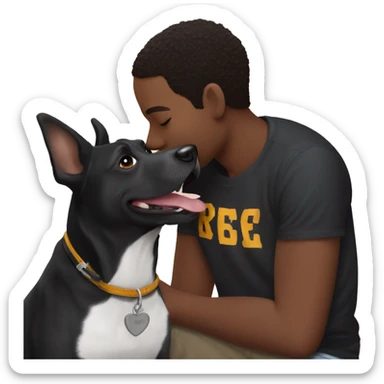 black dog named rosco kissing trey anderson in the bronx sticker
