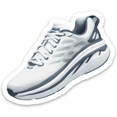 Hoka one one white pair of sneakers  sticker