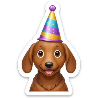 Sausage dog wearing hat sticker