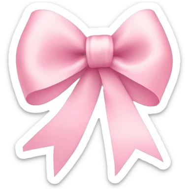 light pink ribbon bow sticker